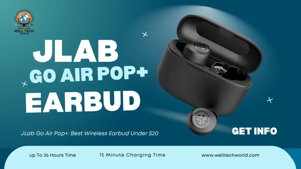 JLab Go Air Pop+ True Wireless Earbuds compact and lightweight design