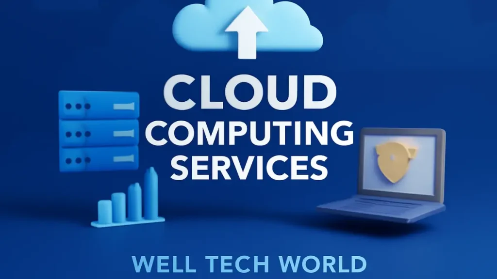 Remote team collaboration through Well Tech World’s Cloud Computing Services with real-time data access.